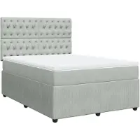 Syfax Giroletto a Molle con Materasso Grigio Chiaro 140x190cm Velluto