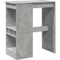 Syfax Tavolo Bar con Rastrelliera Grigio 90x47,5x103,5 cm Multistrato