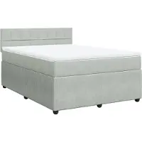 Syfax Giroletto a Molle con Materasso Grigio Chiaro 140x190cm Velluto