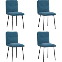 Syfax Sedie da Pranzo 4 pz Blu in Velluto