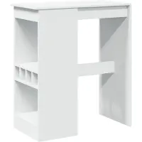 Syfax Tavolo Bar con Rastrelliera Bianco 90x47,5x103,5 cm Truciolato