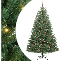 Syfax Albero di Natale Artificiale con Rami Pieghevoli Verde 240 cm