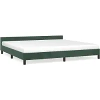 Syfax Giroletto senza Materasso Verde Scuro 200x200 cm in Velluto