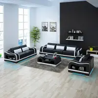 AEA Ledersofa Couch Sofagarnituren 3+2+1 Sitzer Garnitur Design Modern Sofa mit USB