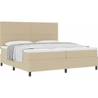 Syfax Letto a molle con testiera Grigio chiaro e bianco 200 x 200 cm