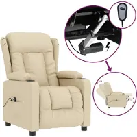 Syfax Poltrona Elettrica Reclinabile Crema in Tessuto