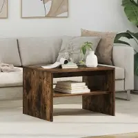 Prolenta Maison Exclusive - Tavolino da caffè in legno impiallacciato noce, dimensioni 60 x 50 x 40 cm