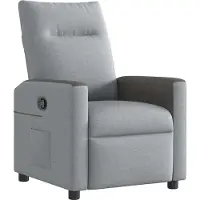 Syfax Poltrona Reclinabile in Tessuto Grigio Chiaro