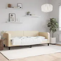 Prolenta Maison Exclusive - Letto a giorno color crema, 80x200 cm, rivestito in tessuto