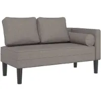 Syfax Chaise Longue con Cuscini Tortora in Tessuto