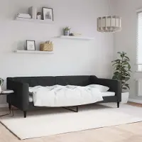 Prolenta Maison Exclusive - Letto a giorno nero, 100x200 cm, rivestito in tessuto