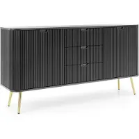 Furnlux Classic FURNLUX Credenza Zova Nero e Oro 168cm / Colore principale: Nero / Dimensioni: 168 x 87 x 39 cm