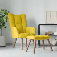 Prolenta Maison Exclusive - Poltrona relax con poggiapiedi in velluto giallo senape