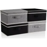 Sonstiges Set di 4 scatole portaoggetti BrilliantJo con coperchio grigio/nero 33,5x31,75x17,5 cm