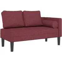 Syfax Chaise Lounge con Cuscini Rosso Vino in Tessuto