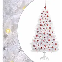 Syfax Albero di Natale Artificiale con Rami Pieghevoli Bianco 180 cm