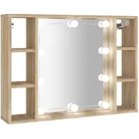 Syfax Mobile a Specchio con LED Rovere Sonoma 76x15x55 cm