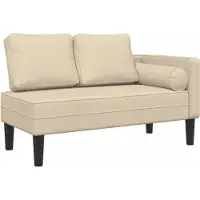 Syfax Chaise Longue con Cuscini Crema in Tessuto