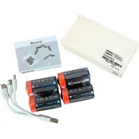 PowerSmart 4 porte USB de Tipo C USB-C LR14 1,5 V 5000 mWh batteria ricaricabile Li-ion
