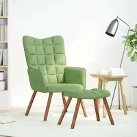 Prolenta Maison Exclusive - Poltrona relax con poggiapiedi in velluto verde chiaro