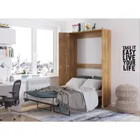 Homlando Letto a parete Armadio letto TEDDY 120x200 Rovere borgogna Letto verticale a scomparsa a parete, armadio letto a scomparsa, armadio con letto a scomparsa integrato, letto funzionale incl. rete a doghe