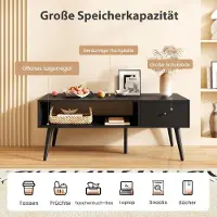 Northix Tavolino da caffè con cassetto e ripiano aperto, 109 x 55 x 39,5 cm, nero