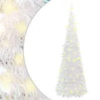 Prolenta Maison Exclusive - Albero di Natale artificiale pop-up con 50 luci LED, colore bianco, altezza 120 cm