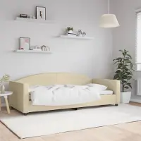 Prolenta Maison Exclusive - Letto a giorno color crema, 90x200 cm, rivestito in tessuto
