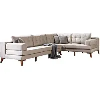 AEA Weiße Stilvolle Eckcouch Textilsofas Moderne Wohnlandschaft Luxus Möbel
