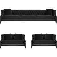 AEA Sofagarnitur Chesterfield Textil Sofa Couch Sitz Polster Sessel Garnitur 3+1+1