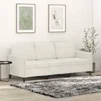 Prolenta Divano Maison Exclusive, color crema, in velluto, 3 posti, 180 cm