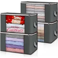 Sonstiges confezione da 4 scatole per abiti da 90L con coperchio - grigio