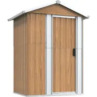 Syfax Casetta da giardino marrone 126x97,5x177 cm in acciaio zincato