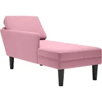 Syfax Sdraio con Cuscino e Bracciolo Destro in Velluto Rosa
