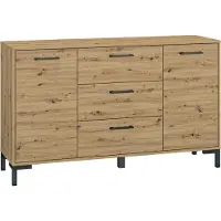 Furnlux Classic FURNLUX Credenza Nevio Rovere e Nero 138 cm / Colore principale: Beige / Dimensioni: 138 x 83 x 40 cm