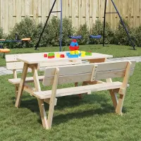 Prolenta Maison Exclusive - Tavolo da picnic per 4 bambini, con foro per ombrello, in legno massello di abete
