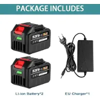 StarTech.com Pacco batterie per utensili elettrici - Li‑Ion 21V - 2×4,5Ah Alta capacità - 1 caricabatterie con spina UE - Indicatore di carica - Bianco