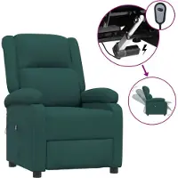 Syfax Poltrona Elettrica Reclinabile Verde Scuro in Tessuto
