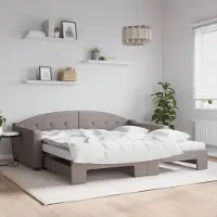 Prolenta Maison Exclusive - Divano letto estraibile con materassi color taupe 100x200 cm in tessuto