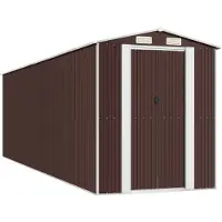 Syfax Capanno da Giardino Marrone Scuro 192x689x223cm Acciaio Zincato