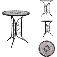 vidaXL Tavolo bistrot a mosaico grigio 61 cm in Vetroceramica - Tavoli da giardino
