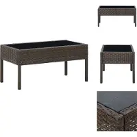 vidaXL Tavolo da giardino marrone 75x40x37 cm in poly rattan - Tavoli da giardino
