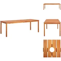 vidaXL Tavolo da giardino 215x90x74 cm in legno massiccio di acacia - Tavoli da giardino