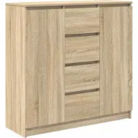 Syfax Credenza con Cassetti Rovere Sonoma 100,5x35x98,5 cm Truciolato