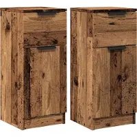 Syfax Credenze 2 pz Legno Antico 30x30x70 cm in Legno Multistrato