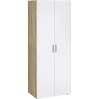 Dmora Guardaroba 2 Ante Argor 78.7x200.9h cm Marrone Quercia, Appendiabiti 5 Ripiani