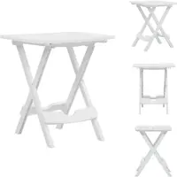 vidaXL Tavolo da giardino pieghevole 45,5 x 38,5 x 50 cm Bianco - Tavoli da giardino