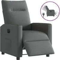Syfax Poltrona Elettrica Reclinabile Grigio Scuro in Tessuto