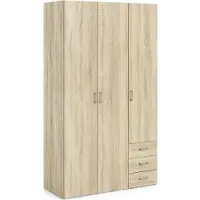 Dmora Guardaroba 3 Ante Aquilone 49.5x115.8 cm Marrone Quercia, Appendiabiti 3 Ante