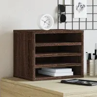 Prolenta Maison Exclusive - Organizer da scrivania effetto rovere marrone 36x26x29,5 cm